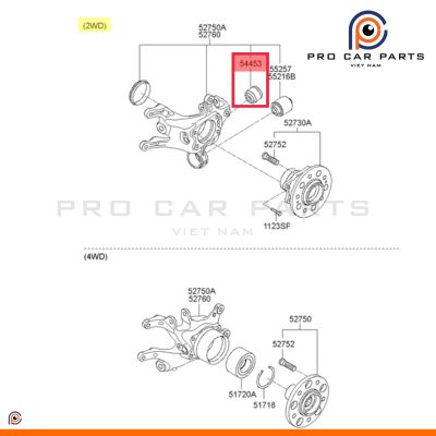 Cao su moay ơ sau nhỏ Elantra 2006-2011