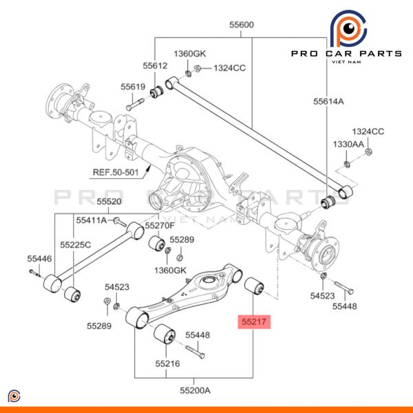 Cao su càng I sau nhỏ Grand Starex 2007-2018- (Bệ đỡ lò xo)