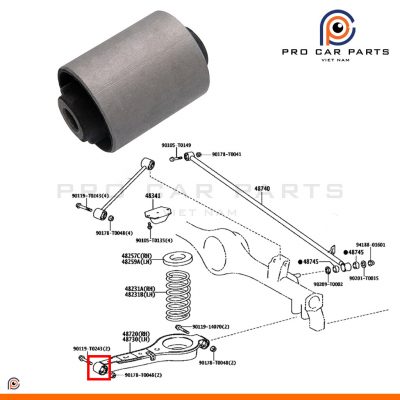 Cao su càng A sau nhỏ Fortuner 2005-2016-