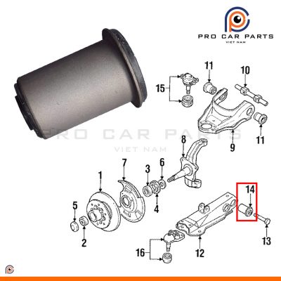 Cao su càng a dưới Isuzu Hilander