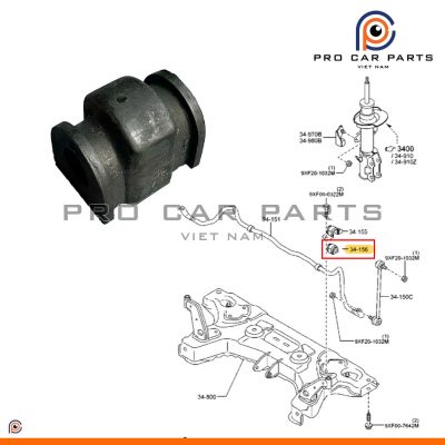 Cao su cân bằng trước Mazda 2 2007-2014 (DE)