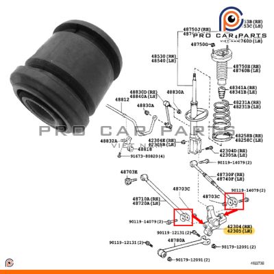 Cao su ngỗng moay ơ sau nhỏ Camry 2001-2017 (Cục Nhỏ)