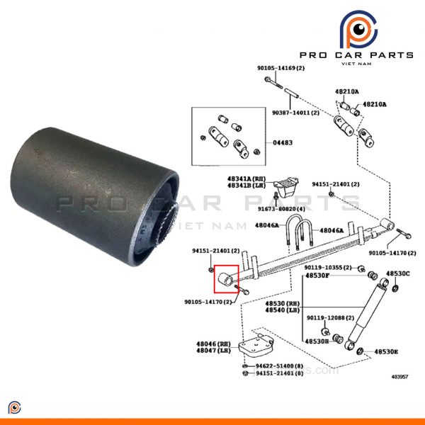 Cao su nhíp sắt Isuzu D-Max 2002-2012-