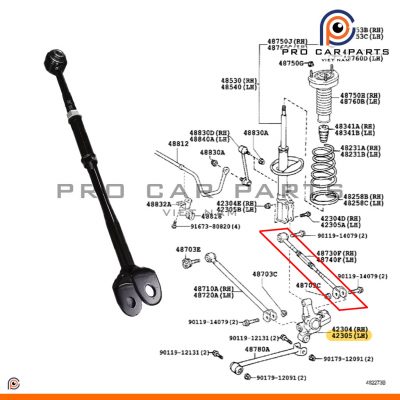 Thanh giằng ngang sau Camry 2001-2006 (Cây Tăng Chỉnh)