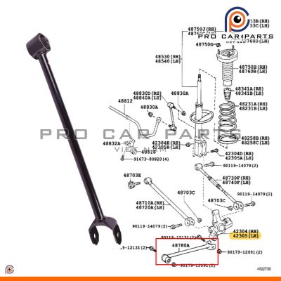 Thanh giằng dọc sau Camry 1991-2006