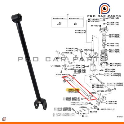 Thanh giằng ngang sau Camry 2006-2017 (Cây cố định)