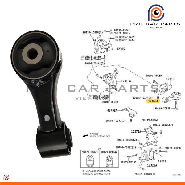 Cao Su Chân Số 8 Vios 2014-2021- MT (Xe Số Sàn)