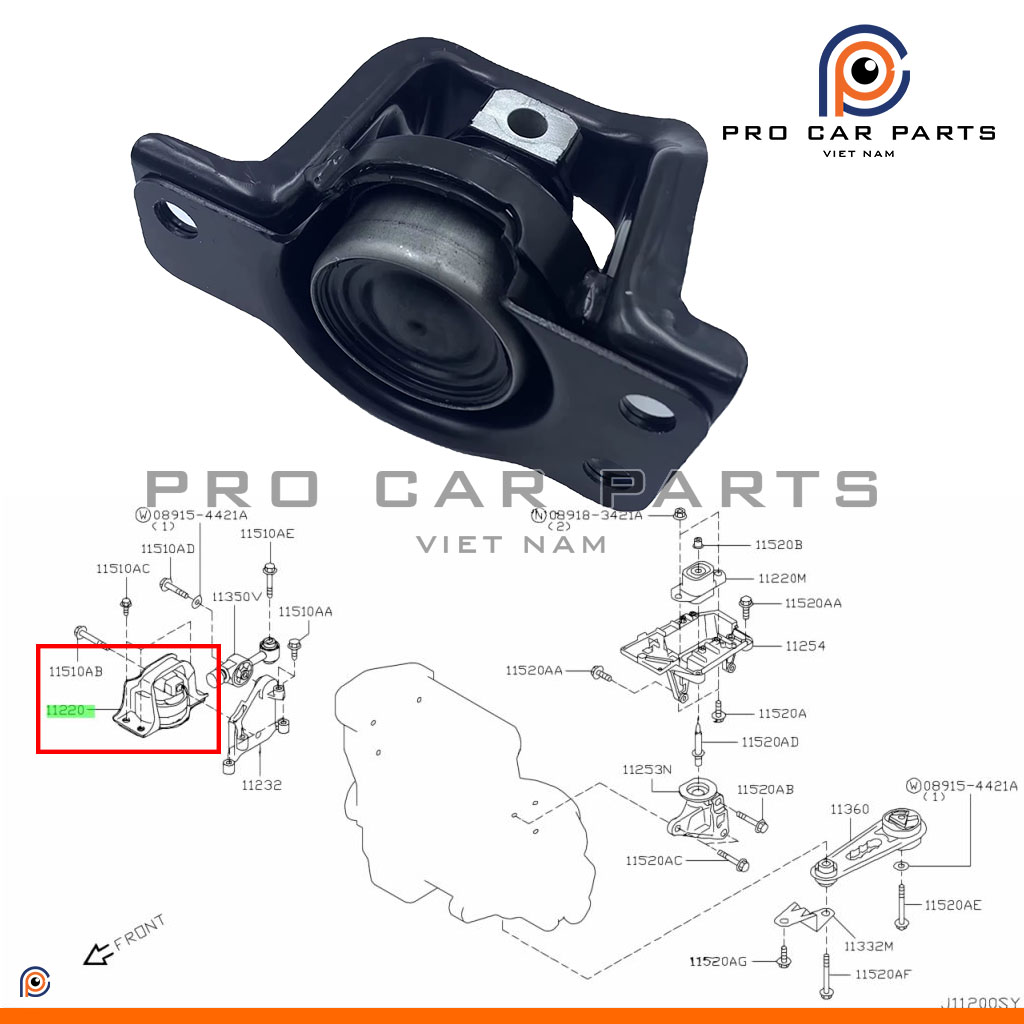 Cao su chân máy phải Livina 2007-2012