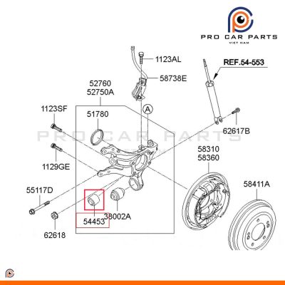 Cao su moay ơ sau nhỏ Avante 2011-2016