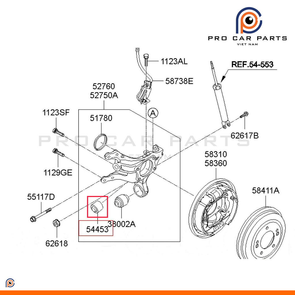 Cao su moay ơ sau nhỏ Avante 2011-2016