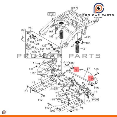 Cao su thanh giằng ngang sau Isuzu MU-X 2014- (Động cơ 2.5, 3.0)
