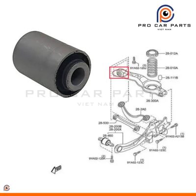 Cao su càng I sau Mazda 3 2003-2013 (Bệ đỡ lò xo) - Cục phía trong