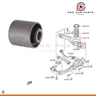 Cao su càng I sau Mazda 3 2003-2013 (Bệ đỡ lò xo) - Cục phía ngoài